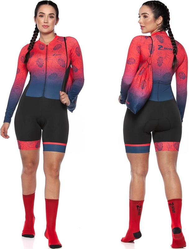 Maa♡ Macaquinho Fem. M/longa Z-nine 381 Vermelho - Macacão e